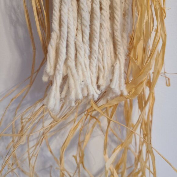 Vintage Handmade Mop Head Yarn Christmas Angel Christmas Holiday Wall Decoration - Picture 9 of 14